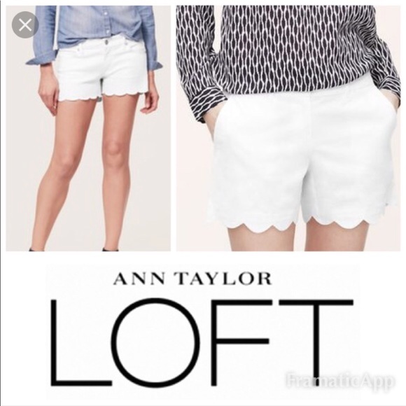 LOFT Pants - Ann Taylor Loft White “Riveria” Shorts